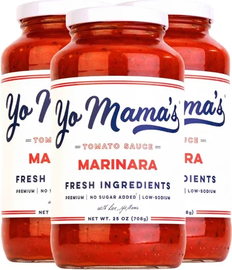 Yo Mama's Foods Low-Sodium Marinara Pasta Sauce, 25 oz., 3 pk.