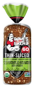 Save  $1.30 on Dave's Killer Bread Thin Sliced Bread 20.5oz  PICKUP OR DELIVERY ONLY