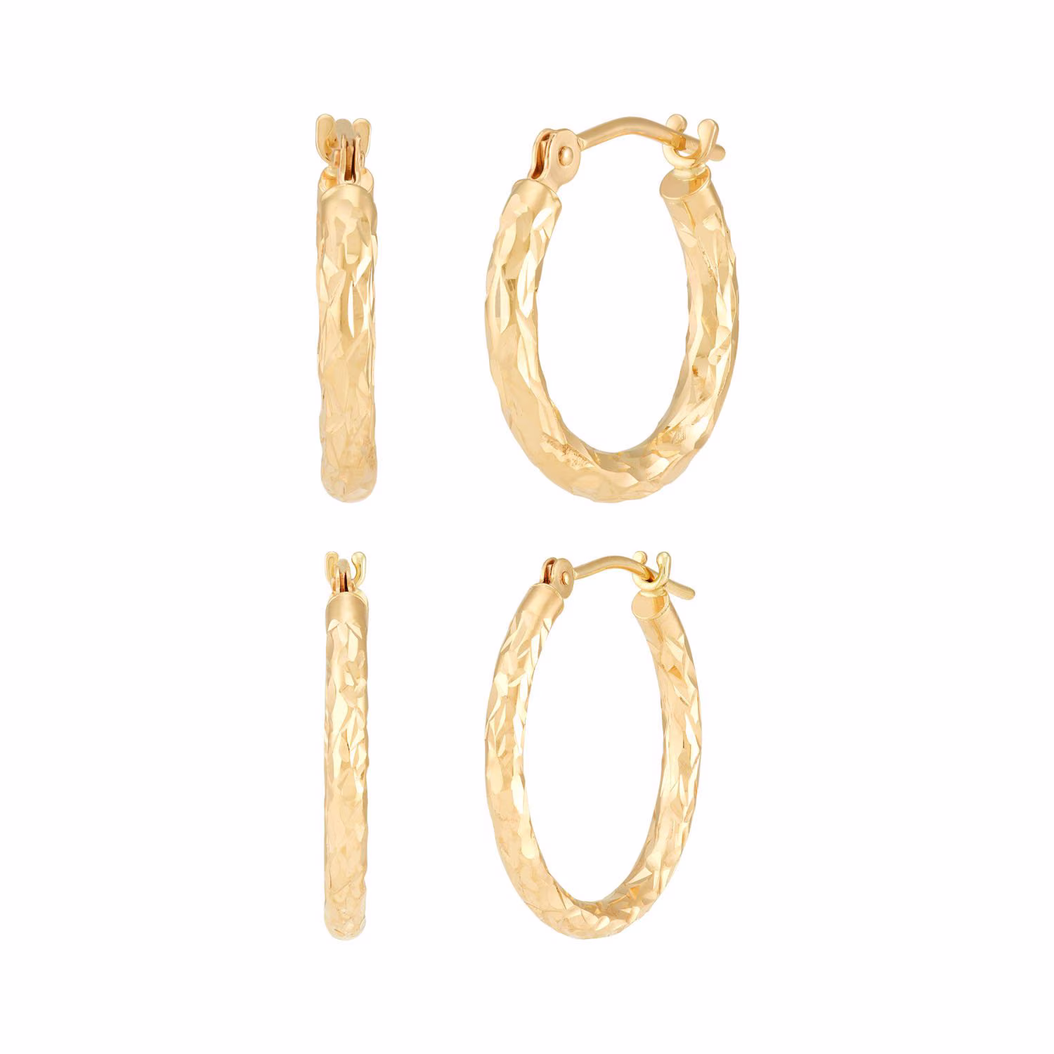 Hoop Earring Set in 14K Gold