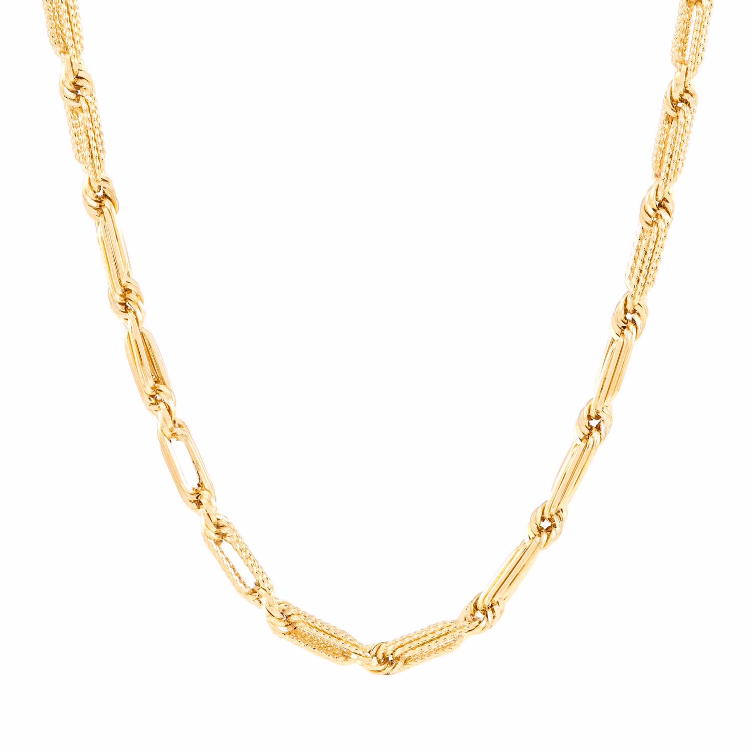 Milano Square Twist Chain in 14k Yellow Gold, 3mm