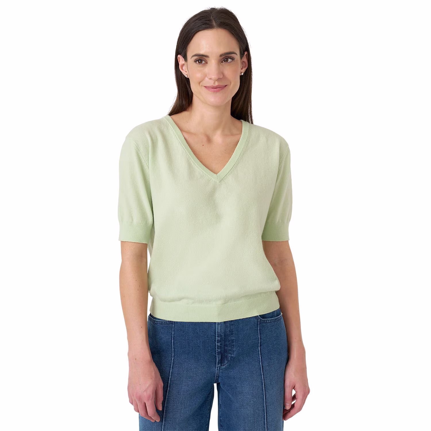 Sam Edelman Women's Short Sleeve V-Neck Sweater