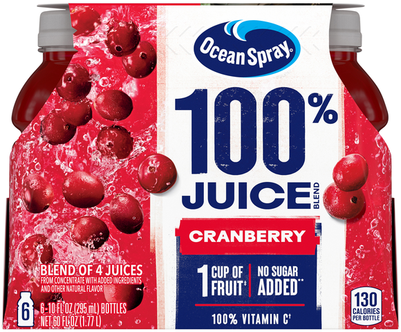 Ocean Spray No Sugar Added 100% Cranberry Juice Blend - 6 pk