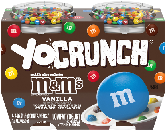 YoCrunch Low Fat Vanilla M&M's Yogurt Cups - 4 ct