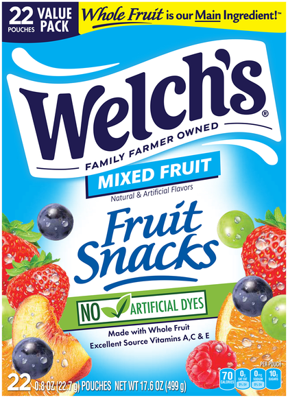 Welch's Fruit Snacks Mixed Fruit Value Pack - 22 ct