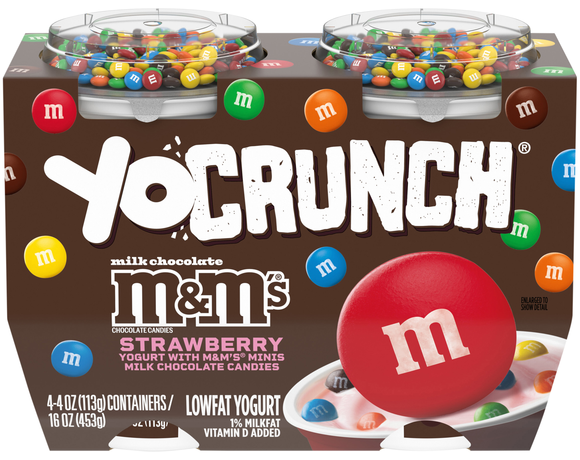 YoCrunch Low Fat Strawberry M&M's Yogurt Cups - 4 ct