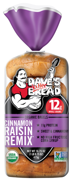 Dave's Killer Bread Organic Cinnamon Raisin Remix Whole Grain Bagels 5 ct