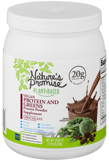 Nature's Promise Plant-Based Vegan Chocolate 20g Protein & Greens Powder