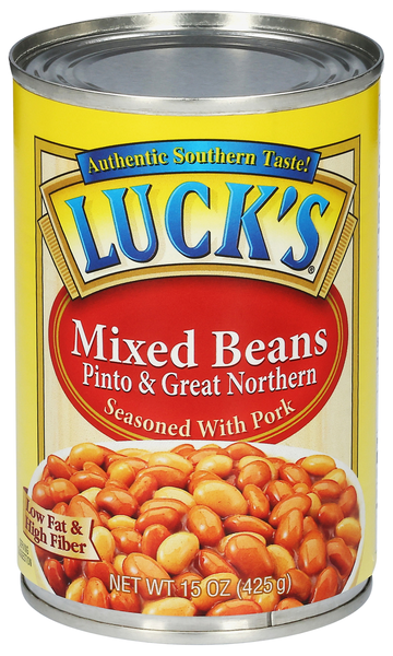 Luck's Mixed Beans Pinto & Great Northern Seasoned with Pork