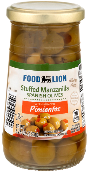 Food Lion Stuffed Spanish Manzanilla Olives with Pimientos