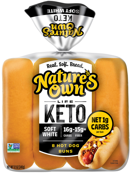 Nature's Own Life Keto Soft White Hot Dog Buns - 8 ct