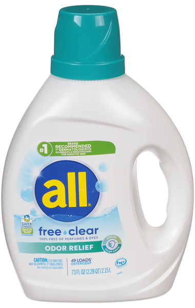 all Odor Relief Free & Clear Liquid Laundry Detergent