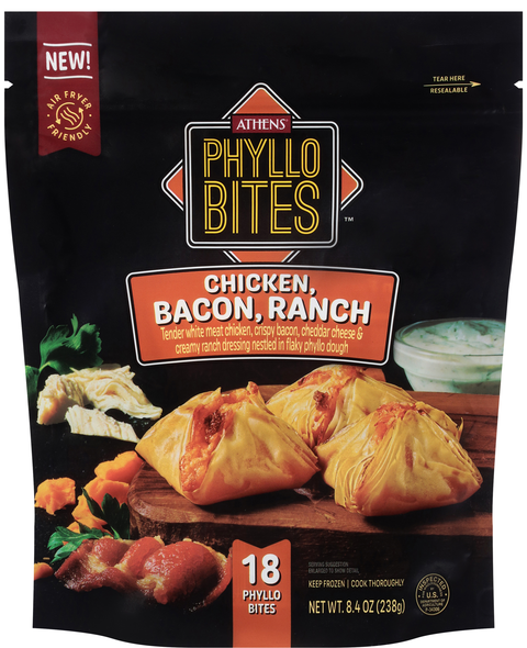 Athens Chicken Bacon Ranch Phyllo Bites - 18 ct Frozen