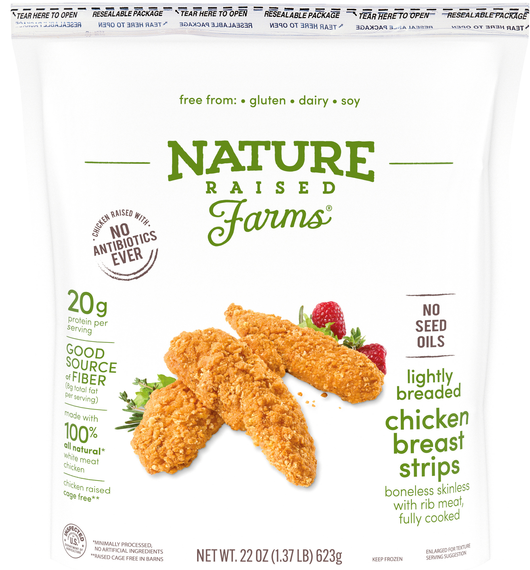Nature Raised Farms Lightly Breaded Chicken Breast Strips Frozen