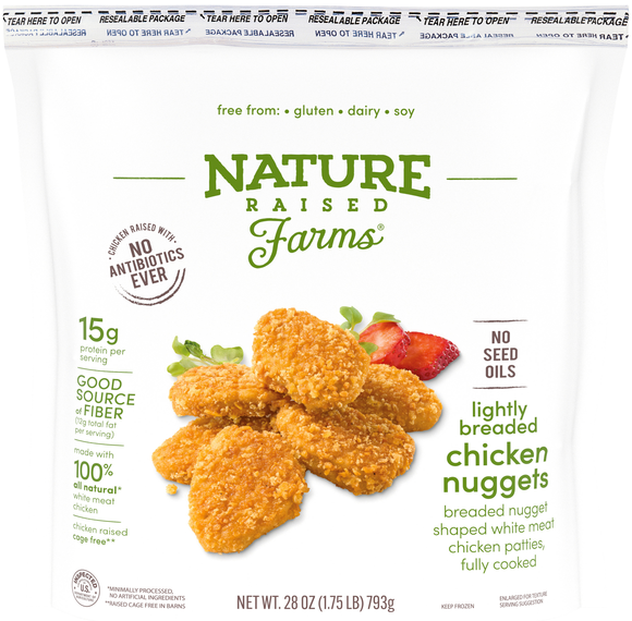 Nature Raised Farms Lightly Breaded Chicken Nuggets Frozen