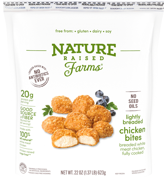 Nature Raised Farms Lightly Breaded Chicken Bites Frozen
