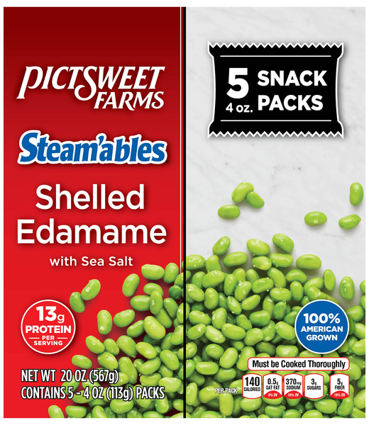 Pictsweet Farms Steam'ables Shelled Edamame Snack Packs - 5 ct Frozen