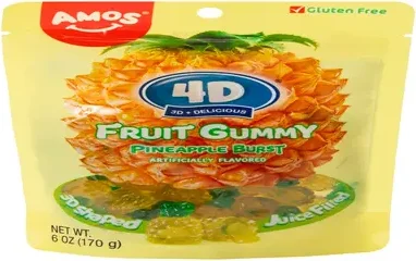 4D Pineapple Burst Fruit Gummy 6oz