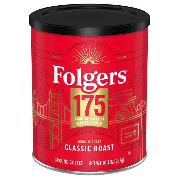 Folgers Coffee, 22.6-25.9 oz can, $11.99, limit 4