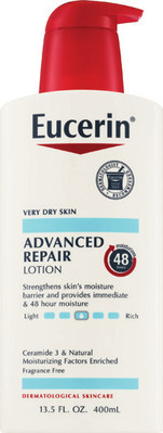 Aquaphor/Eucerin facial, hand & body lotion, cream, hydrogel, baby, children's, lip, Aquaphor acne care or Eucerin first aid (excludes Eucerin 33.8 oz).