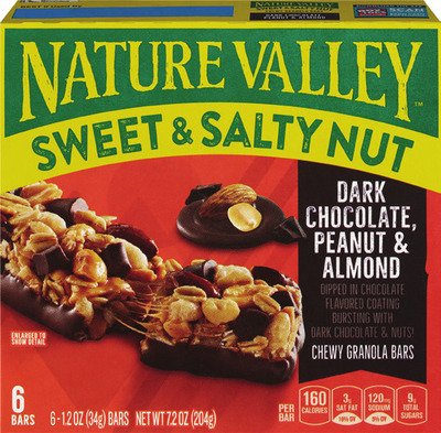 Nature Valley bars 5-6 ct., General Mills cereal 8.9-12 oz, Betty Crocker, Mott's, GM fruit snacks or bars 6-10 ct. (excludes protein bars and wafers)