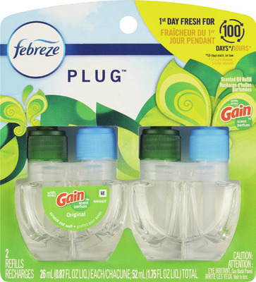 Febreze refills 2 ct., plug scent booster oil warmer or trash can air freshener