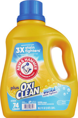 Arm & Hammer detergent 96.2-110 oz, power paks 42 ct. or OXI Clean 48 oz.