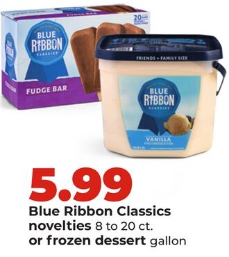 Blue Ribbon Classics novelties 8 to 20 ct. or frozen dessert gallon