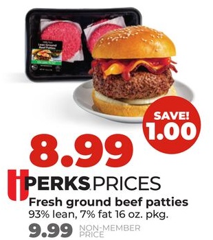 Fresh ground beef patties