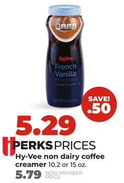 Hy-Vee non dairy coffee creamer