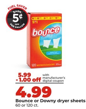 Bounce or Downy dryer sheets