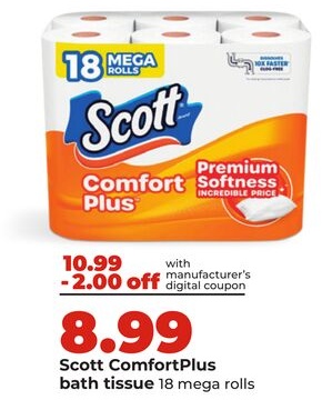 Scott ComfortPlus bath tissue