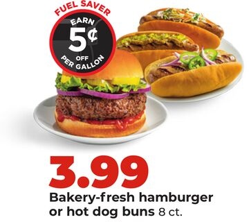 Bakery-fresh hamburger or hot dog buns