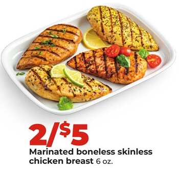 Marinated boneless skinless chicken breast