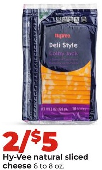 Hy-Vee natural sliced cheese