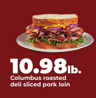 Columbus roasted deli sliced pork loin
