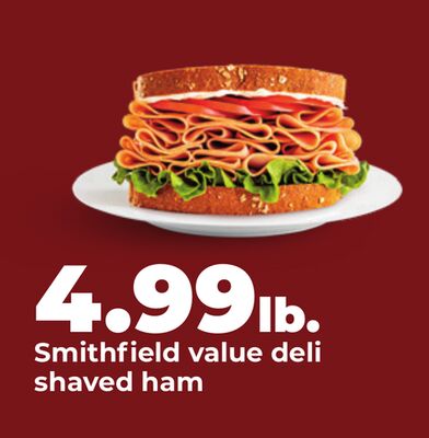 Smithfield value deli shaved ham