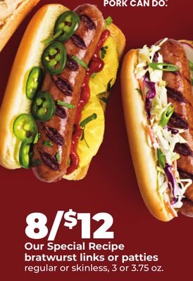 Our Special Recipe bratwurst links or patties