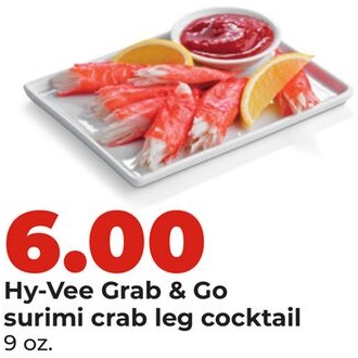Hy-Vee Grab & Go surimi crab leg cocktail