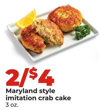 Maryland style imitation crab cake