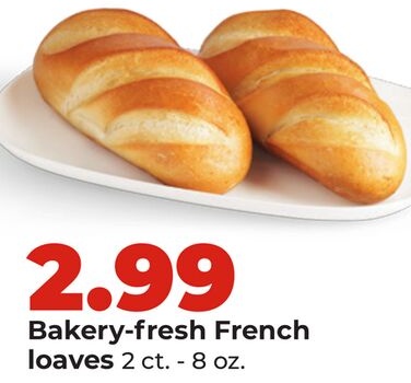 Bakery-fresh French loaves