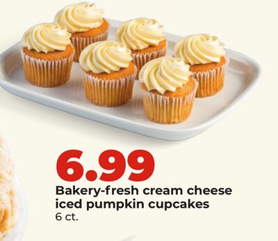 Bakery-fresh cream cheese iced pumpkin cupcakes