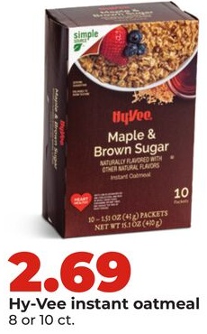 Hy-Vee Instant Oatmeal