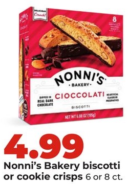 Nonni's Bakery biscotti or cookie crisps