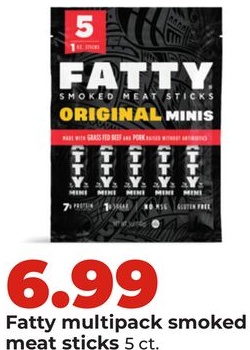 Fatty multipack smoked meat sticks
