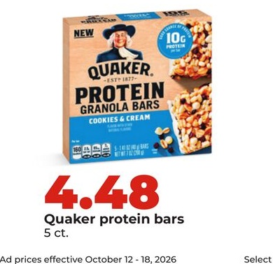 Quaker protein bars