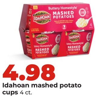 Idahoan mashed potato cups