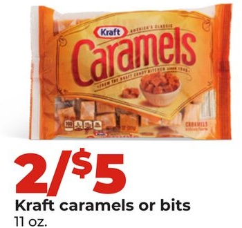 Kraft caramels or bits