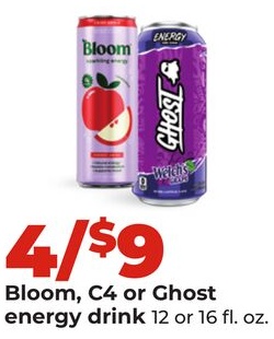 Bloom, C4 or Ghost energy drink