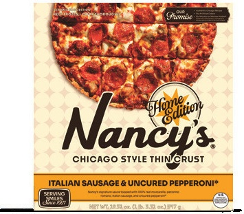 Nancy's Chicago Style thin crust pizza