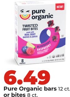 Pure Organic bars 12 ct. or bites 8 ct.